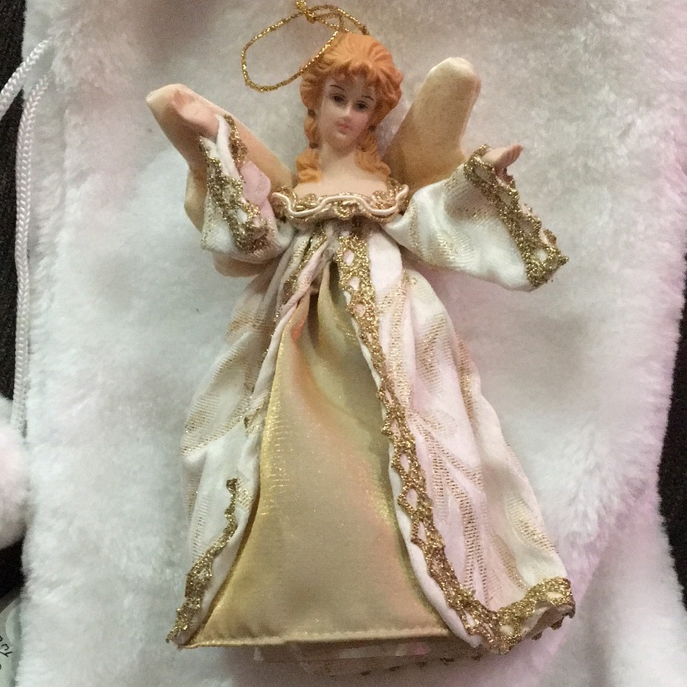 Elegant Angel Tree Topper with Gold Accents
